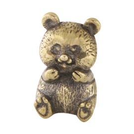 Fenteer Brass Panda Bear Figurine Panda Bear Statue Christmas Ornament Small Desktop Miniature Sculpture for Office Party Decoration