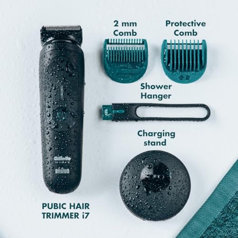 Gillette i7 Intimate Men’s Premium Pubic Hair Trimmer, Waterproof LED