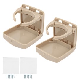 2pcs Foldable Car Cup Holder Vehicle Door Drink Holder with Screws for Marine Suv Van Boat Beige（HF‑PAB）