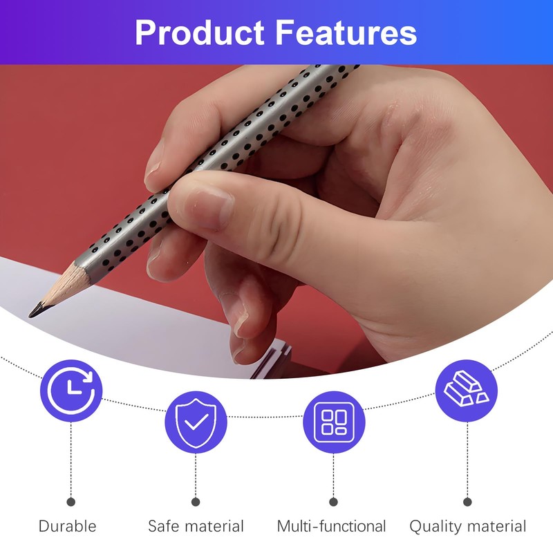 LEMLIN Jumbo Grip 2B Pencil, Extra Thick and Ergonomic Triangular