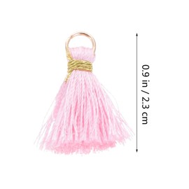 NUOBESTY 50Pcs Pink Keychain Tassels, 3cm Rayon Tassel Pendants for DIY Crafts, Jewelry Making, Gift Packaging, and Accessories
