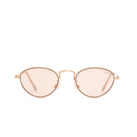 EVEE 90s Contemporary Super Slim Oval Round Metal with Cosmetic Tint Lenses (Wilder) (Rose Gold/Pink)