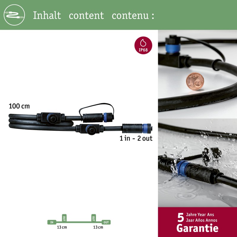 Paulmann Licht Paulmann 93927 Outdoor Plug & Shine Connector, Plastic,