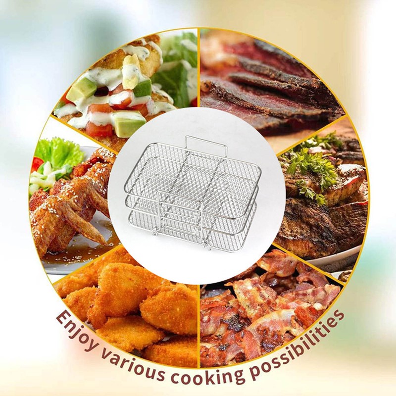 Fryer Racks Stainless Steel 3 Stackable Racks for Ninjia DZ201