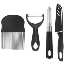 Potato peelers， Set of 4 Sharp Stainless Steel Quick Potato Straight Peeler, Y-Shaped Traditional Peeler, Potato Crinkle Cutter, for Rotary Peeling Cutting and Slicing of Fruits and Vegetables