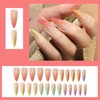 72Pcs Press on Nails Long Stiletto Fake Nails Glossy Glue