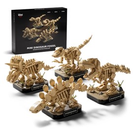 Nifeliz Mini Dinosaur Skeleton Collection, 4 Dinosaur Fossil Building Models for Adults, Display Models for Desk Decor, Gift for Dinosaur & Fossil Enthusiasts (1,101 PCS, NF10360)