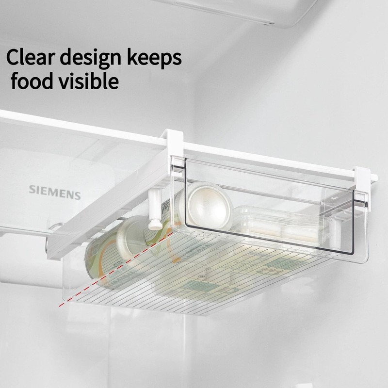 BIINONE Large Fridge Drawer Organizer 14in-20in Upgradation Refrigerator Undershelf Drawer,