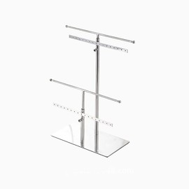 Mollytek Jewelry Organizer Stand Tree, Tiered Jewelry Display Stand, Metal Tabletop Free Standing Necklace Earring Bracelet Ring Holder Organizer (Silver)