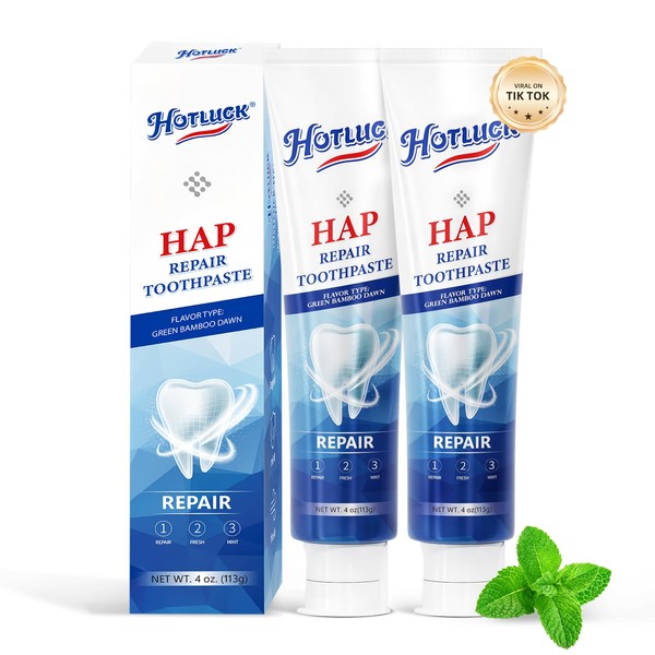 Hotluck HAP Fluoride Free Toothpaste，Nano Hydroxyapatite Toothpaste，Enamel Repair & Remineralization，Whitening，Fresh