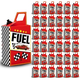 8HREST 36PCS Race Car Fuel Can Treat Boxes Racing Birthday Party Supplies Black And White Checkered Flag Party Boxes