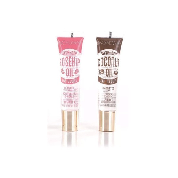 Broadway Vita-Lip Clear Lip Gloss 0.47oz/14ml (2PCS) (Rosehip & Coconut Oil)