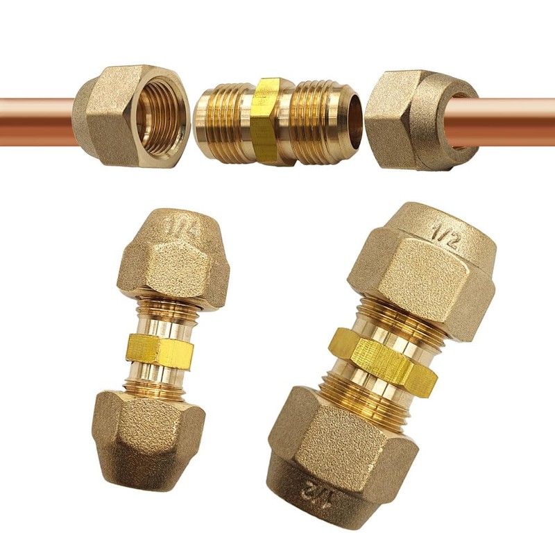 A Pair of 1/4" and 1/2" Copper Pipe Extension Joint