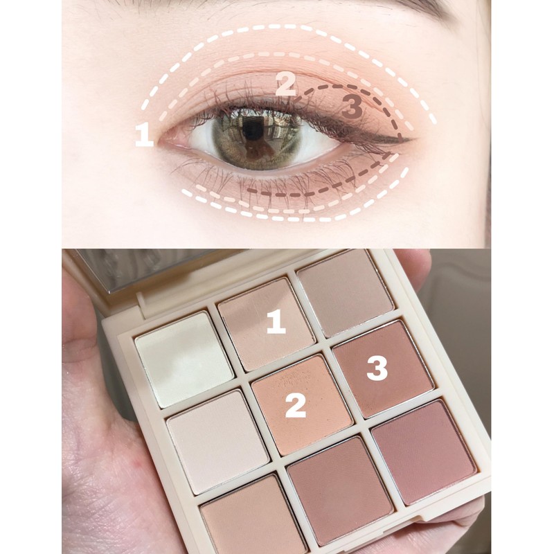Erinde Matte Eyeshadow Palette - 9 Nude Tones, Long-Lasting Waterproof