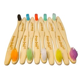 Set de Cepillos Dentales de bambú para Niños, 10 Piezas, Multicolor, veganos, ecológicos, larga duración
