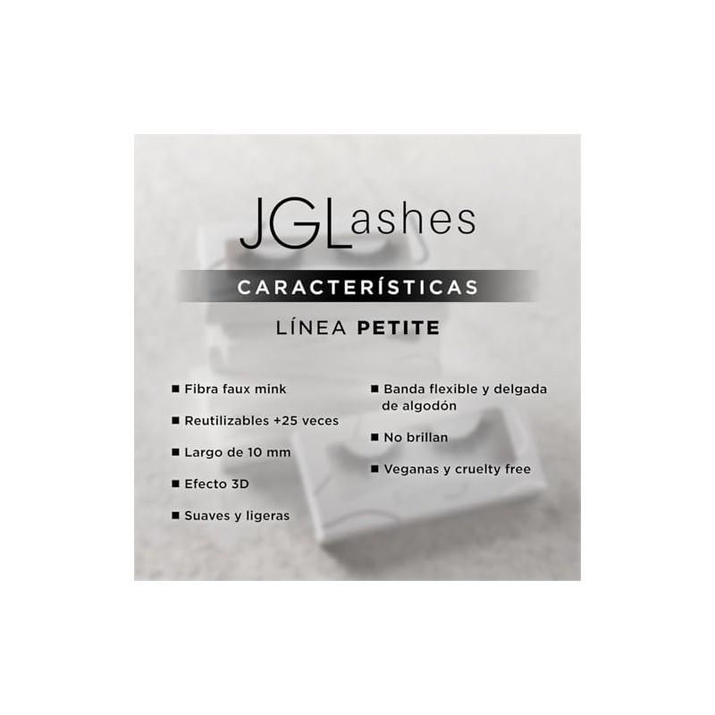 Pestaña petite 1, efecto 3D, largo de 10 mm, reutilizables