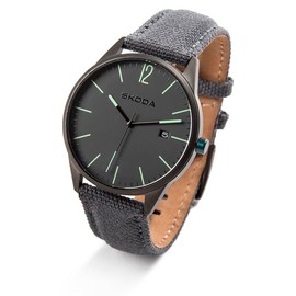 Skoda 000050800AE Watch Charcoal Grey, gray, Strap.