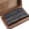 Wakects Letter Stamps, 70 Pieces Wooden Alphabet Stamp Set, Number