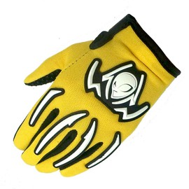 Youth Kids Motocross Motorcycle BMX MX ATV Dirt Bike Bicycle Cycling Gloves Martian Spider Yellow