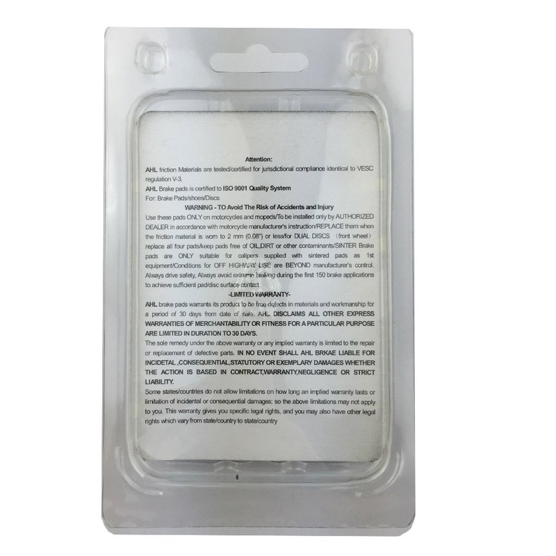 AHL Bicycle Semi-metallic Disc Brake Pads for Tektro Novela 2011