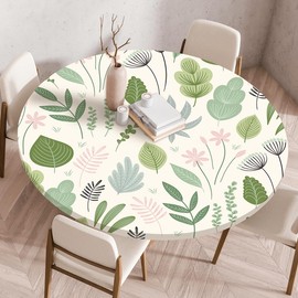 Odot Waterproof Round Tablecloth 140cm,Outdoor Table Cloth with Elastic Edged, Elastic 3D Floral Tablecloth Wipeable, Garden Table Cloth Suitable for sizes 130cm-135cm