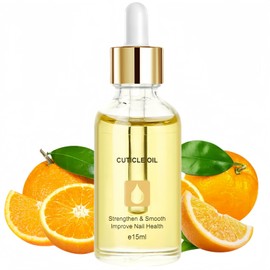 15ml Nail Cuticle Oil with Vitamin E & B - Jojoba Oil for Nails - Moisturize and Repair Dry Rough Nails - Soothe with Dropper Design - Orange Scent
