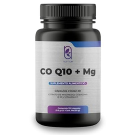 NAIMA Coenzima CoQ10 + Mg | 100 Cápsulas a Base de Citrato de Magnesio, Coenzima Q10 y Vitamina C | Suplemento Alimenticio 100% Puro con Ingredientes 