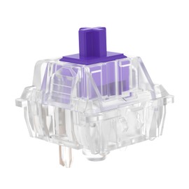 DUROCK Medium Tactile Switches, Clear Purple Tactile Keyboard Switches, 5 Pins MX Clear Type Tactile Switches Pre-Lubed (Purple Tactile 65g, 110pcs)