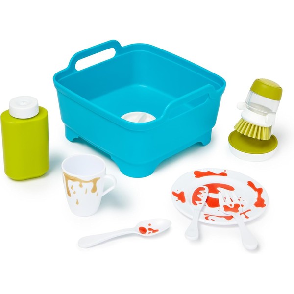 Joseph Joseph Wash & Scrub | Washing Up Set For Children Aged 3+ | Includes Colour-Changing Cutlery and Crockery For Realistic Play!