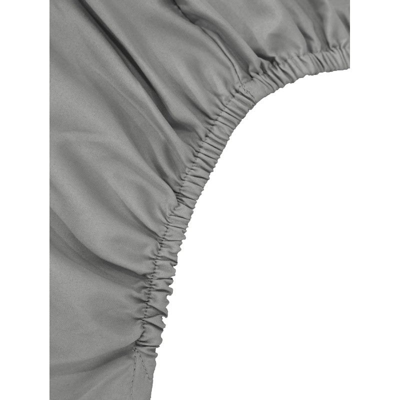 EV DEKOR Fitted Sheet Double, Grey - Deep Pocket Bedsheet