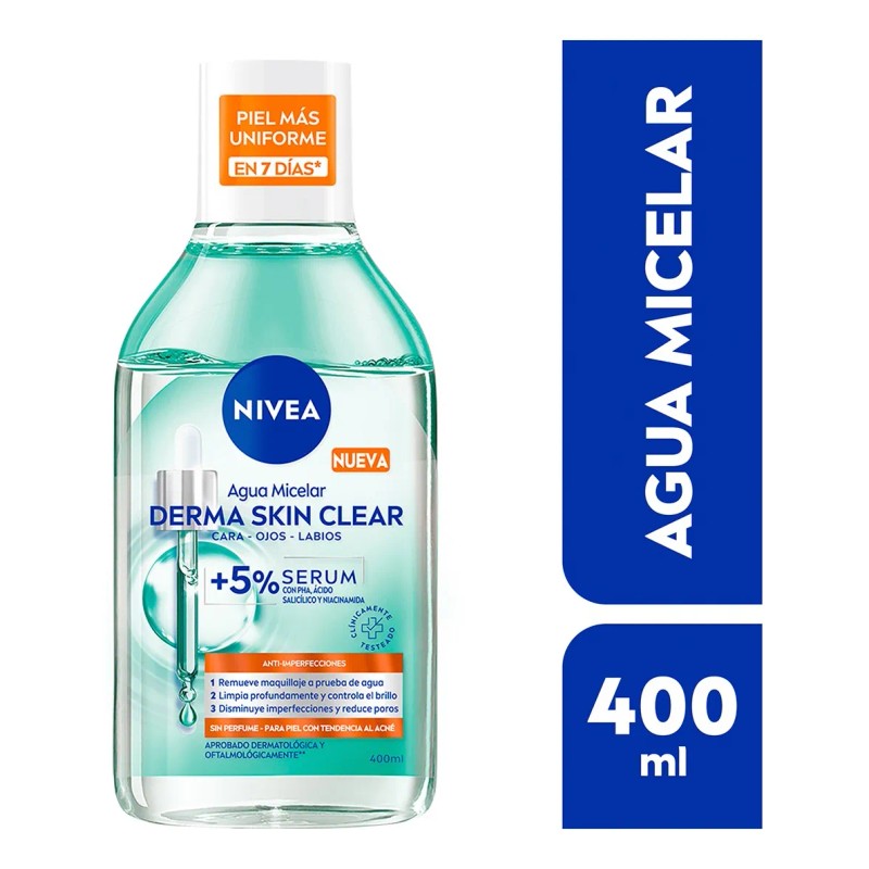 Nivea Derma Skin Clear Agua Micelar Anti-imperfeccion 400ml Acneica Día/noche