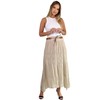 Mississhop Long Cotton Skirt with Lace & Belt, beige, Unit