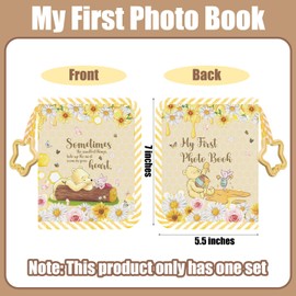 Winnie Baby Memory Soft Album, My First Family Album Photo, My First Photo Book, Honey Bear Toddler Photos Albums, Winnie Baby Photo Albums Gifts for Babies Newborn Toddler Kids 5.5 x 7 inch