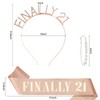 Semato 21st Birthday Sash & Rhinestone “FINALLY 21” Birthday Headband