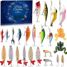 Advent Calendar Fishing Christmas Countdown 24 Days Fishing Lure for Man Adult Teen Boys.2024 Xmas Surprise Gift