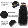 Quqzron Water Wave Human Hair Bundle with Closure(16 18 20