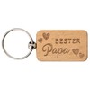 Keyring with engraving on both sides, wooden key ring for