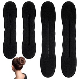 FMYODWU Pack of 4 Magic Bun, Bun Maker Upgraded Hair Clip Sponge Clip Haircut Donut Bun Curler Donut Tool, 2 Large and 2 Small, Perfect for Stylish Buns and Chignons