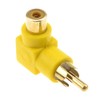 kenable Right Angled RCA Phono Adapter Yellow Video Plug to
