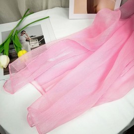 Tela de organza arrugada de 11 yardas de largo, 59 pulgadas de ancho, perfecta para proyectos de tela de seda, decoraciones de boda, calcomanías de fiesta, manualidades y diseño de moda (rosa)