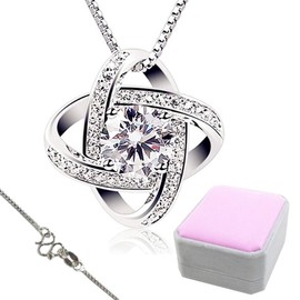 Stayoung Perla Collar Mujer Plata de Ley 925 con para Originales Cadena 45cm Longitud Caja Incluye (Eres la luz de mis Ojos)