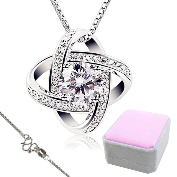 Stayoung Perla Collar Mujer Plata de Ley 925 con para