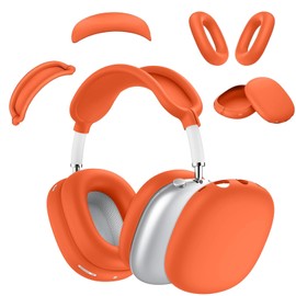 Silicone Case Cover for AirPods Max Headphones, Ear Pad Case Cover/Ear Cups Cover/Headband Cover for AirPod Max (2024/2020) (Orange)