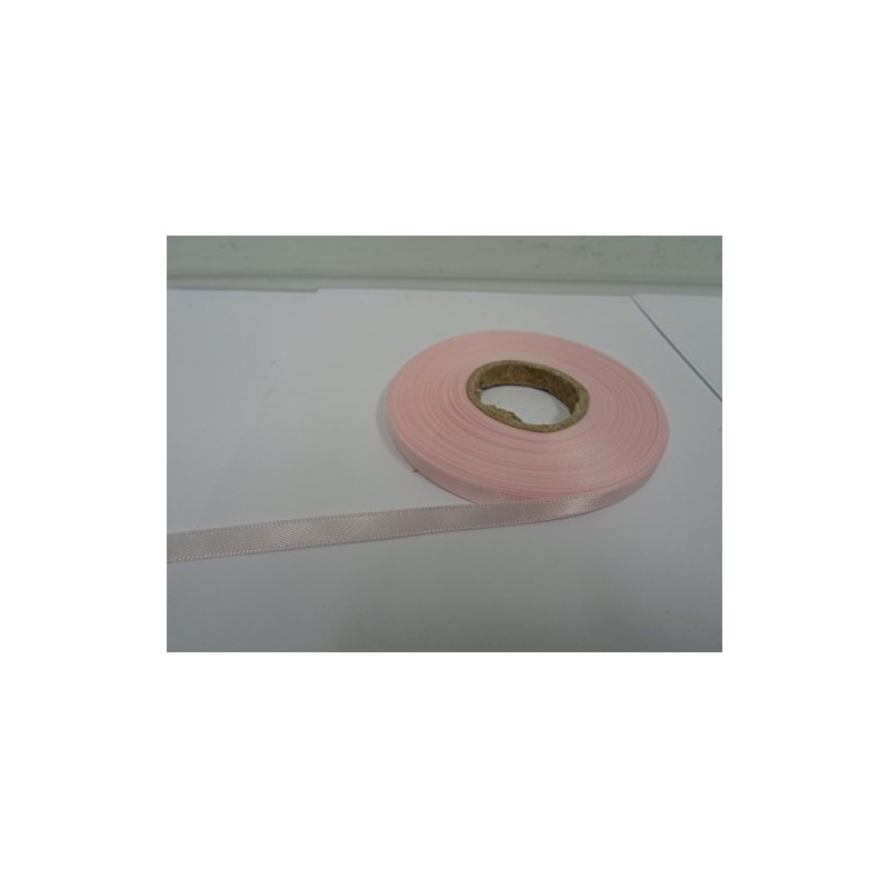 2 metres x 7mm Satin Ribbon Light Baby Pink Double