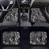 4 Pcs Car Floor Mats Zebra Print Universal Automotive Foot