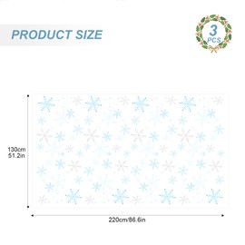 Gukasxi Christmas Table Covers, 3 Pack Christmas Tablecloths Xmas Party Disposable Plastic Rectangular Table Coverings, Winter Snowflakes Table Cloth for Christmas Holiday New Year Party Decoration