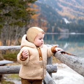 JELLYTREE Baby Hat Bonnet Quilted Pilot Cap Warm Muslin Lined Cotton Toddler Boys Girls Fashion Infant Beanie, Gray_XL