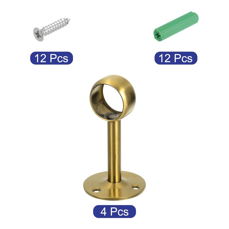 sourcing map 4 Pcs 0.98 Inch Curtain Rod Holder, Ceiling