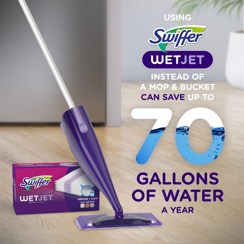 Swiffer WetJet Hardwood Floor Cleaner Spray Mop Pad Refill, Bathroom