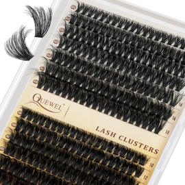QUEWEL Lash Clusters 3D 80100D Cluster Lashes Mix10-18mm 0.07 D Individual Lashes Soft Volume Eyelash Clusters Natural Look DIY Eyelash Extension at Home(DH-RR-3D 80100D)